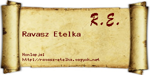 Ravasz Etelka névjegykártya