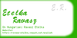 etelka ravasz business card